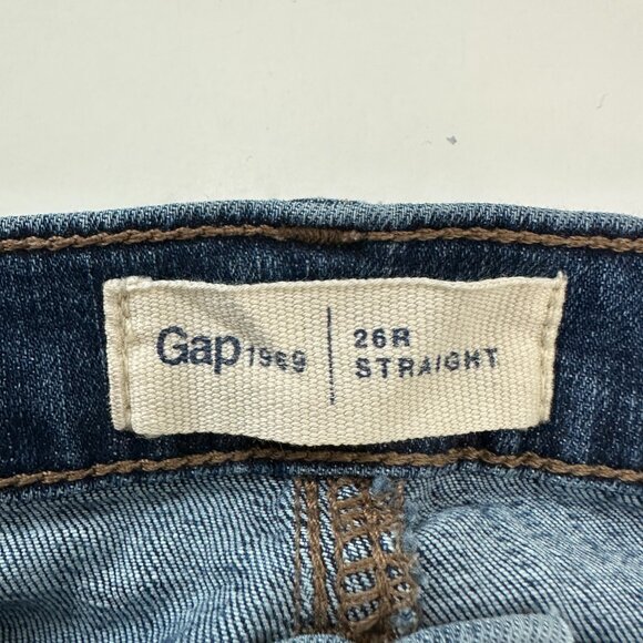 Gap Straight Women's size 26 Dark Wash Blue Denim Jeans - Picture 3 of 5